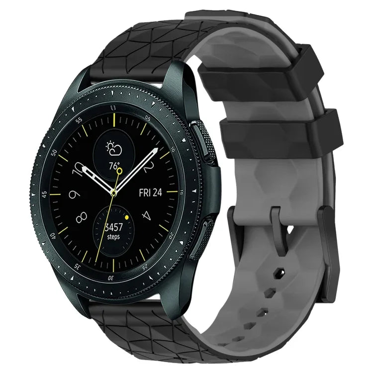 20mm フットボール柄ツートンカラーシリコン時計バンド、Samsung Galaxy Watch Active 2 44mm 用、Samsung Galaxy Watch 42mm 用