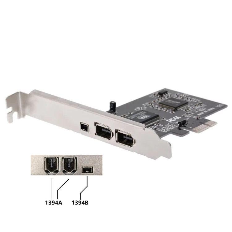 PCI-E 3ポート 1394a 1394b ファイアワイヤー拡張カード 2 x 6ピン + 1 x 4ピン デスクトップPC用 1394a+1394b