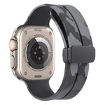 Magnetic Clasp Camouflage Silicone Watch Band, For Apple Watch Ultra 49mm, For Apple Watch Series 8&7 45mm, For Apple Watch Series 8&7 41mm
