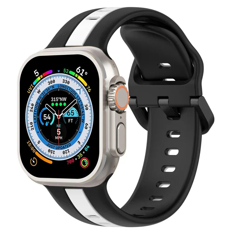 ツーカラー ループバックル シリコンウォッチバンド、Apple Watch Ultra 49mm用、Apple Watch Series 8&7 45mm用、Apple Watch Series 8&7 41mm用