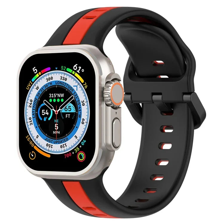 ツーカラー ループバックル シリコンウォッチバンド、Apple Watch Ultra 49mm用、Apple Watch Series 8&7 45mm用、Apple Watch Series 8&7 41mm用