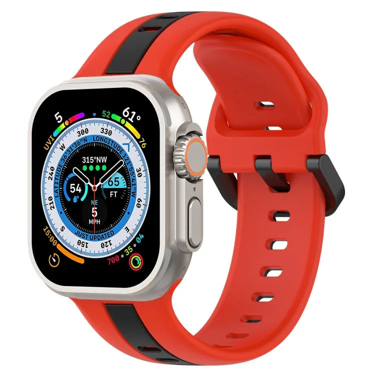 ツーカラー ループバックル シリコンウォッチバンド、Apple Watch Ultra 49mm用、Apple Watch Series 8&7 45mm用、Apple Watch Series 8&7 41mm用