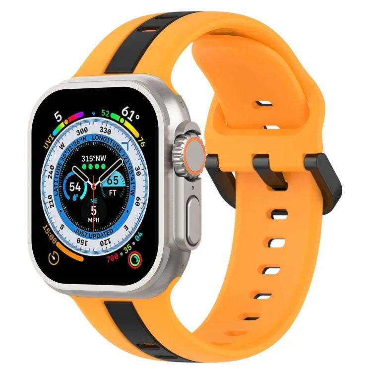 ツーカラー ループバックル シリコンウォッチバンド、Apple Watch Ultra 49mm用、Apple Watch Series 8&7 45mm用、Apple Watch Series 8&7 41mm用