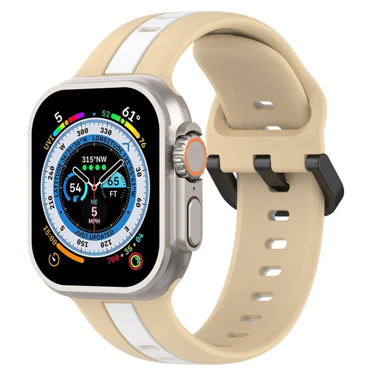 ツーカラー ループバックル シリコンウォッチバンド、Apple Watch Ultra 49mm用、Apple Watch Series 8&7 45mm用、Apple Watch Series 8&7 41mm用