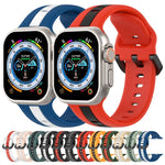 ツーカラー ループバックル シリコンウォッチバンド、Apple Watch Ultra 49mm用、Apple Watch Series 8&7 45mm用、Apple Watch Series 8&7 41mm用