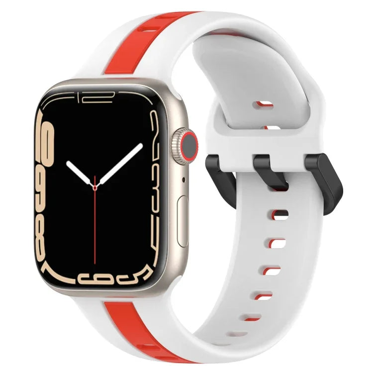 ツーカラー ループバックル シリコンウォッチバンド、Apple Watch Ultra 49mm用、Apple Watch Series 8&7 45mm用、Apple Watch Series 8&7 41mm用