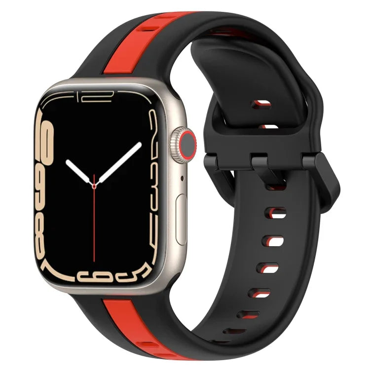 ツーカラー ループバックル シリコンウォッチバンド、Apple Watch Ultra 49mm用、Apple Watch Series 8&7 45mm用、Apple Watch Series 8&7 41mm用