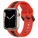 ツーカラー ループバックル シリコンウォッチバンド、Apple Watch Ultra 49mm用、Apple Watch Series 8&7 45mm用、Apple Watch Series 8&7 41mm用