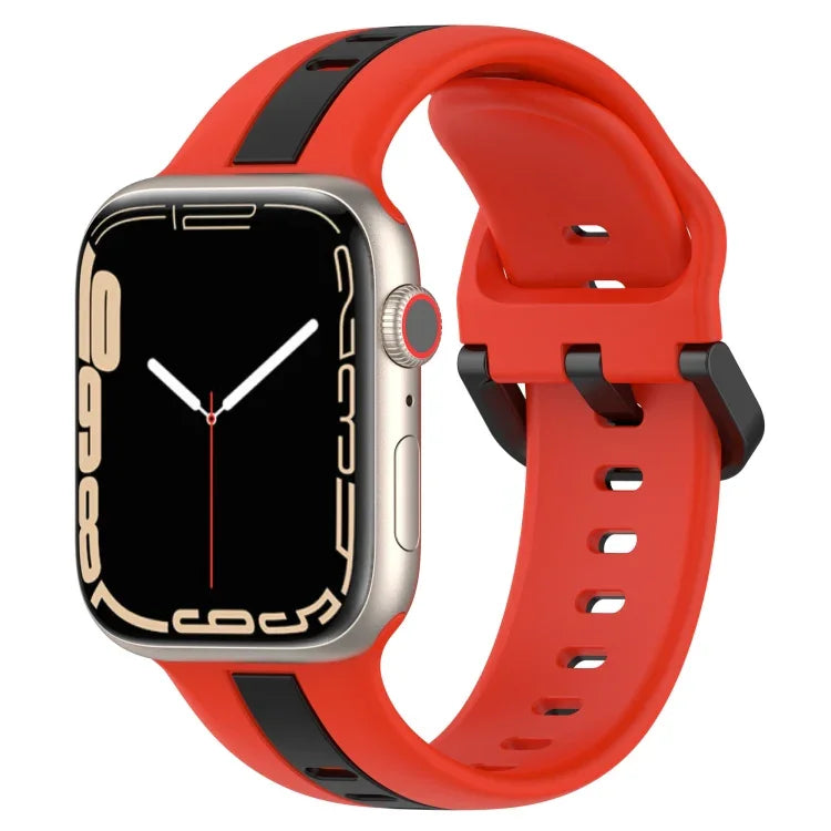 ツーカラー ループバックル シリコンウォッチバンド、Apple Watch Ultra 49mm用、Apple Watch Series 8&7 45mm用、Apple Watch Series 8&7 41mm用