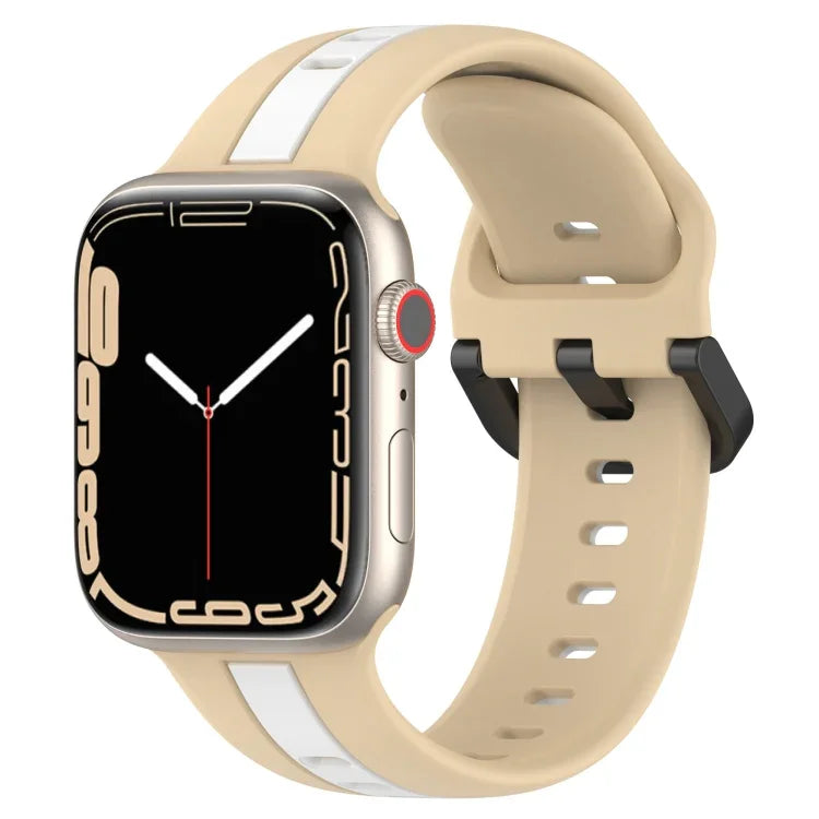 ツーカラー ループバックル シリコンウォッチバンド、Apple Watch Ultra 49mm用、Apple Watch Series 8&7 45mm用、Apple Watch Series 8&7 41mm用