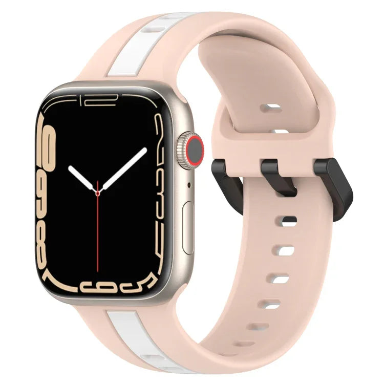 ツーカラー ループバックル シリコンウォッチバンド、Apple Watch Ultra 49mm用、Apple Watch Series 8&7 45mm用、Apple Watch Series 8&7 41mm用