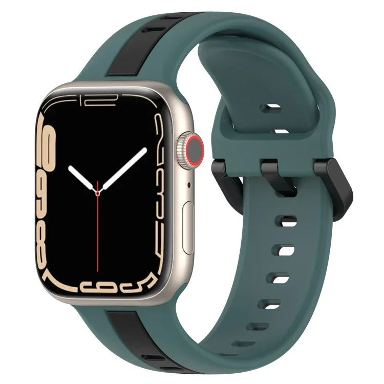 ツーカラー ループバックル シリコンウォッチバンド、Apple Watch Ultra 49mm用、Apple Watch Series 8&7 45mm用、Apple Watch Series 8&7 41mm用