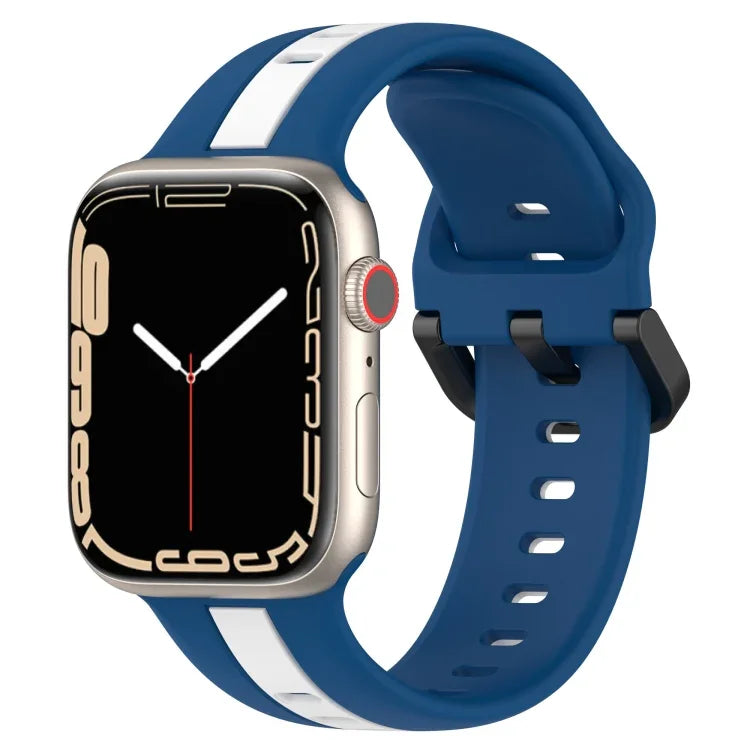 ツーカラー ループバックル シリコンウォッチバンド、Apple Watch Ultra 49mm用、Apple Watch Series 8&7 45mm用、Apple Watch Series 8&7 41mm用