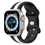 バタフライバックル ツーカラー シリコンウォッチバンド、Apple Watch Ultra 49mm用、Apple Watch Series 8&7 45mm用、Apple Watch Series 8&7 41mm用