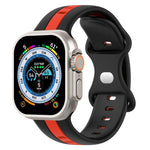 バタフライバックル ツーカラー シリコンウォッチバンド、Apple Watch Ultra 49mm用、Apple Watch Series 8&7 45mm用、Apple Watch Series 8&7 41mm用