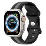 バタフライバックル ツーカラー シリコンウォッチバンド、Apple Watch Ultra 49mm用、Apple Watch Series 8&7 45mm用、Apple Watch Series 8&7 41mm用