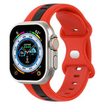 バタフライバックル ツーカラー シリコンウォッチバンド、Apple Watch Ultra 49mm用、Apple Watch Series 8&7 45mm用、Apple Watch Series 8&7 41mm用