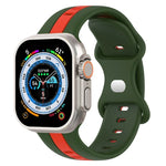 バタフライバックル ツーカラー シリコンウォッチバンド、Apple Watch Ultra 49mm用、Apple Watch Series 8&7 45mm用、Apple Watch Series 8&7 41mm用
