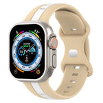 バタフライバックル ツーカラー シリコンウォッチバンド、Apple Watch Ultra 49mm用、Apple Watch Series 8&7 45mm用、Apple Watch Series 8&7 41mm用