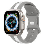 バタフライバックル ツーカラー シリコンウォッチバンド、Apple Watch Ultra 49mm用、Apple Watch Series 8&7 45mm用、Apple Watch Series 8&7 41mm用