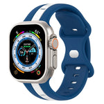 バタフライバックル ツーカラー シリコンウォッチバンド、Apple Watch Ultra 49mm用、Apple Watch Series 8&7 45mm用、Apple Watch Series 8&7 41mm用