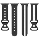 バタフライバックル ツーカラー シリコンウォッチバンド、Apple Watch Ultra 49mm用、Apple Watch Series 8&7 45mm用、Apple Watch Series 8&7 41mm用