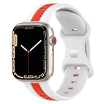 バタフライバックル ツーカラー シリコンウォッチバンド、Apple Watch Ultra 49mm用、Apple Watch Series 8&7 45mm用、Apple Watch Series 8&7 41mm用