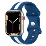 バタフライバックル ツーカラー シリコンウォッチバンド、Apple Watch Ultra 49mm用、Apple Watch Series 8&7 45mm用、Apple Watch Series 8&7 41mm用