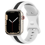 バタフライバックル ツーカラー シリコンウォッチバンド、Apple Watch Ultra 49mm用、Apple Watch Series 8&7 45mm用、Apple Watch Series 8&7 41mm用