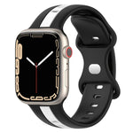 バタフライバックル ツーカラー シリコンウォッチバンド、Apple Watch Ultra 49mm用、Apple Watch Series 8&7 45mm用、Apple Watch Series 8&7 41mm用