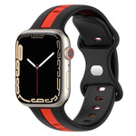 バタフライバックル ツーカラー シリコンウォッチバンド、Apple Watch Ultra 49mm用、Apple Watch Series 8&7 45mm用、Apple Watch Series 8&7 41mm用
