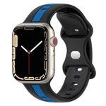 バタフライバックル ツーカラー シリコンウォッチバンド、Apple Watch Ultra 49mm用、Apple Watch Series 8&7 45mm用、Apple Watch Series 8&7 41mm用