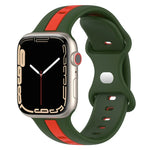 バタフライバックル ツーカラー シリコンウォッチバンド、Apple Watch Ultra 49mm用、Apple Watch Series 8&7 45mm用、Apple Watch Series 8&7 41mm用