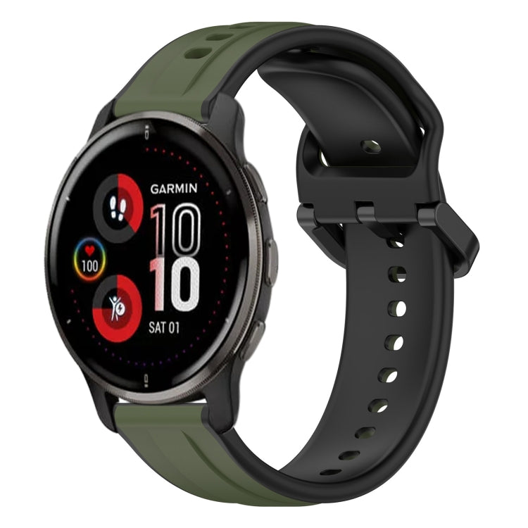 20mm Convex Loop Two-Color Silicone Watch Band, For Garmin Venu 2 Plus, For Garmin Approach S40, For Garmin Forerunner 158, For Garmin Forerunner 55
