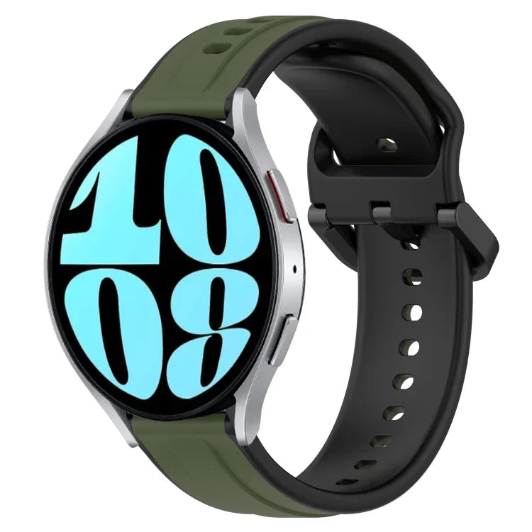 20mm 凸型ループツートンカラーシリコン時計バンド、Samsung Galaxy Watch 6 40mm 用、Samsung Galaxy Watch 6 Classic 43mm 用