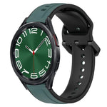 20mm Convex Loop Two-Color Silicone Watch Band, For Samsung Galaxy Watch 6 40mm, For Samsung Galaxy Watch 6 Classic 43mm