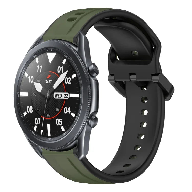 22mm 凸型ループツートンカラーシリコン時計バンド、Samsung Galaxy Watch3 45mm 用、Samsung Galaxy Watch 46mm 用、Samsung Gear S3 Classic 用、Samsung Gear S3 Frontier 用