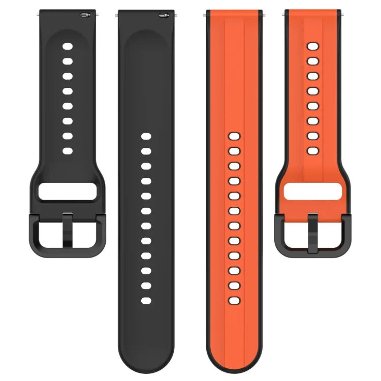 22mm Convex Loop Two-Color Silicone Watch Band, For Samsung Galaxy Watch3 45mm, For Samsung Galaxy Watch 46mm, For Samsung Gear S3 Classic, For Samsung Gear S3 Frontier