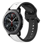 22mm Convex Loop Two-Color Silicone Watch Band, For Samsung Galaxy Watch3 45mm, For Samsung Galaxy Watch 46mm, For Samsung Gear S3 Classic, For Samsung Gear S3 Frontier