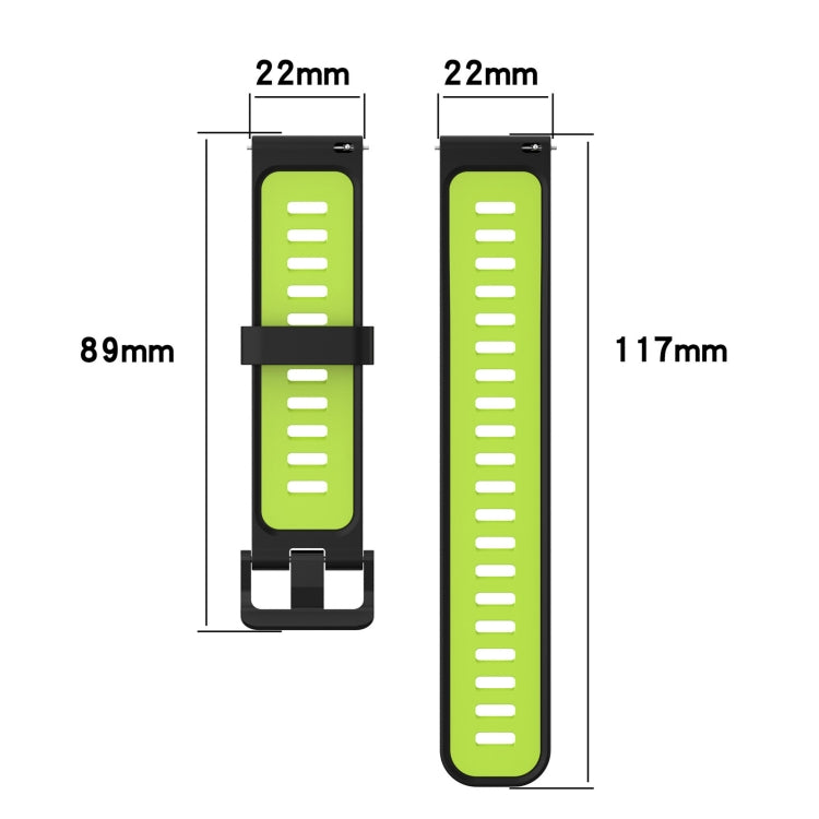 22mm Vertical Two-Color Silicone Watch Band, For Garmin Vivoactive4