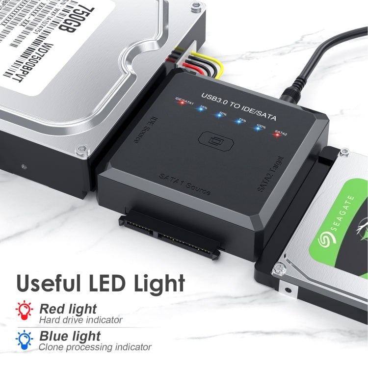USB3.0 to SATAまたはIDEハードドライブアダプターコンバーター クローン機能付き