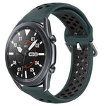 22mm 穴あき通気性スポーツシリコン時計バンド、Samsung Galaxy Watch3 45mm 用、Samsung Gear S3 Classic 用、Samsung Gear S3 Frontier 用