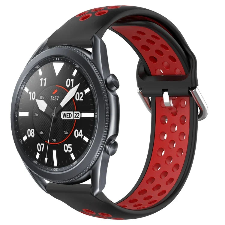 22mm 穴あき通気性スポーツシリコン時計バンド、Samsung Galaxy Watch3 45mm 用、Samsung Gear S3 Classic 用、Samsung Gear S3 Frontier 用