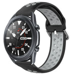 22mm 穴あき通気性スポーツシリコン時計バンド、Samsung Galaxy Watch3 45mm 用、Samsung Gear S3 Classic 用、Samsung Gear S3 Frontier 用