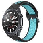 22mm 穴あき通気性スポーツシリコン時計バンド、Samsung Galaxy Watch3 45mm 用、Samsung Gear S3 Classic 用、Samsung Gear S3 Frontier 用