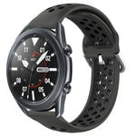 22mm 穴あき通気性スポーツシリコン時計バンド、Samsung Galaxy Watch3 45mm 用、Samsung Gear S3 Classic 用、Samsung Gear S3 Frontier 用