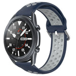 22mm 穴あき通気性スポーツシリコン時計バンド、Samsung Galaxy Watch3 45mm 用、Samsung Gear S3 Classic 用、Samsung Gear S3 Frontier 用