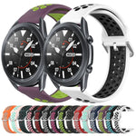 22mm 穴あき通気性スポーツシリコン時計バンド、Samsung Galaxy Watch3 45mm 用、Samsung Gear S3 Classic 用、Samsung Gear S3 Frontier 用