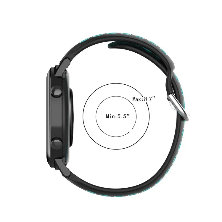 22mm 穴あき通気性スポーツシリコン時計バンド、Samsung Galaxy Watch3 45mm 用、Samsung Gear S3 Classic 用、Samsung Gear S3 Frontier 用