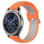 22mm 穴あき通気性スポーツシリコン時計バンド、Samsung Galaxy Watch3 45mm 用、Samsung Gear S3 Classic 用、Samsung Gear S3 Frontier 用